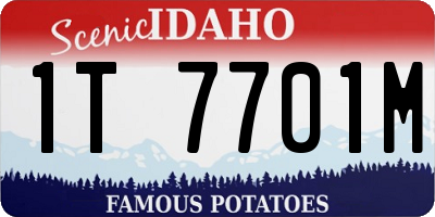 ID license plate 1T7701M