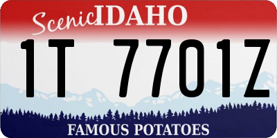 ID license plate 1T7701Z