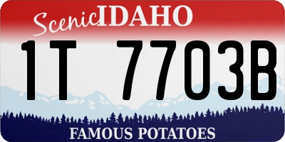 ID license plate 1T7703B