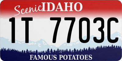 ID license plate 1T7703C