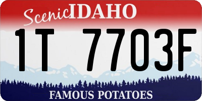 ID license plate 1T7703F