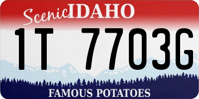 ID license plate 1T7703G