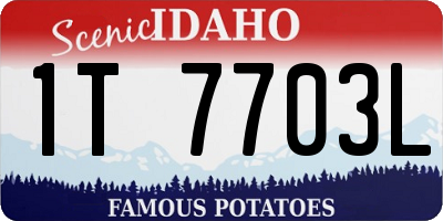 ID license plate 1T7703L