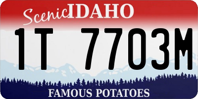 ID license plate 1T7703M