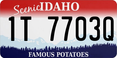 ID license plate 1T7703Q