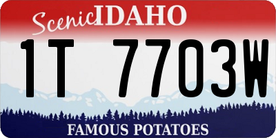 ID license plate 1T7703W