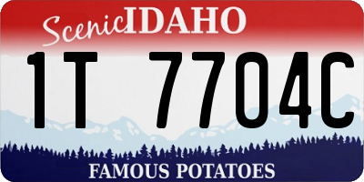 ID license plate 1T7704C