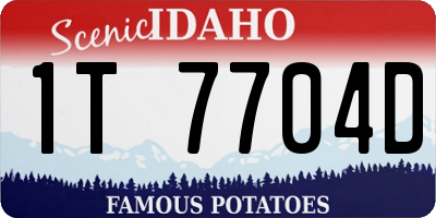 ID license plate 1T7704D