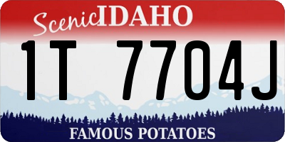 ID license plate 1T7704J