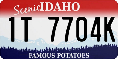 ID license plate 1T7704K