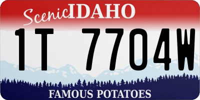 ID license plate 1T7704W