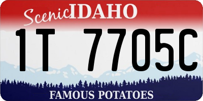 ID license plate 1T7705C
