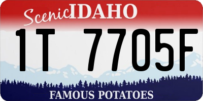 ID license plate 1T7705F
