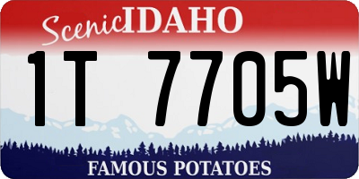 ID license plate 1T7705W