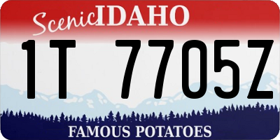 ID license plate 1T7705Z
