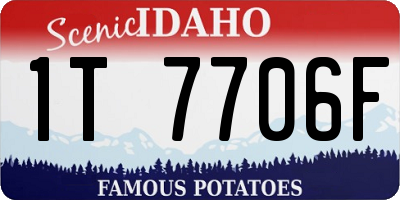 ID license plate 1T7706F