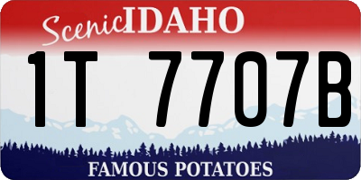 ID license plate 1T7707B