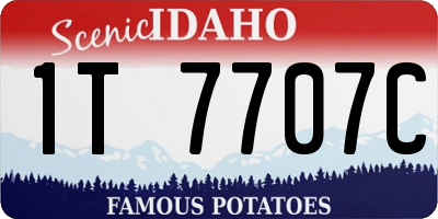 ID license plate 1T7707C