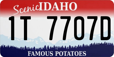 ID license plate 1T7707D