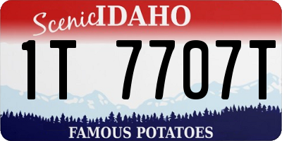 ID license plate 1T7707T