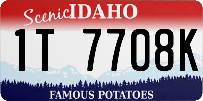 ID license plate 1T7708K