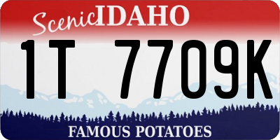 ID license plate 1T7709K