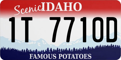 ID license plate 1T7710D