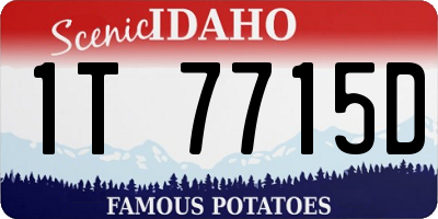 ID license plate 1T7715D