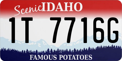 ID license plate 1T7716G