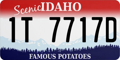 ID license plate 1T7717D