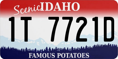 ID license plate 1T7721D
