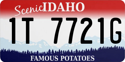 ID license plate 1T7721G