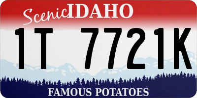 ID license plate 1T7721K