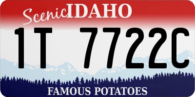 ID license plate 1T7722C
