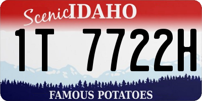 ID license plate 1T7722H