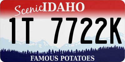 ID license plate 1T7722K