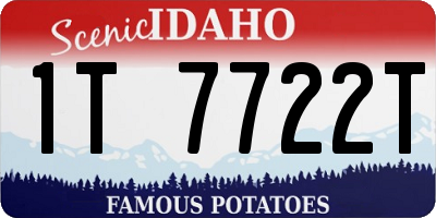 ID license plate 1T7722T