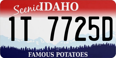 ID license plate 1T7725D