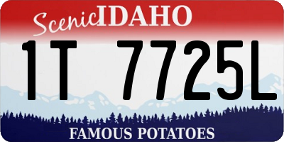 ID license plate 1T7725L