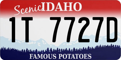 ID license plate 1T7727D