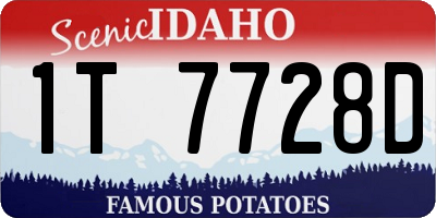 ID license plate 1T7728D