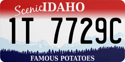 ID license plate 1T7729C