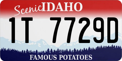 ID license plate 1T7729D