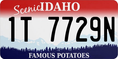 ID license plate 1T7729N