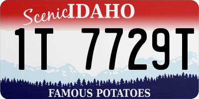 ID license plate 1T7729T