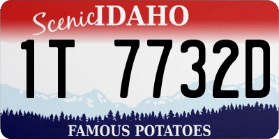 ID license plate 1T7732D