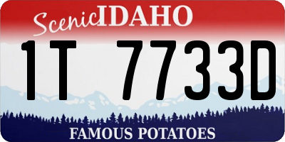 ID license plate 1T7733D