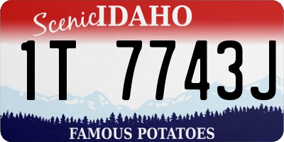 ID license plate 1T7743J