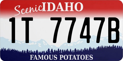 ID license plate 1T7747B