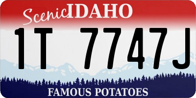 ID license plate 1T7747J